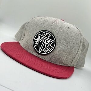 Vans Gray and Burgundy Snapback Men's Hat Ball Cap